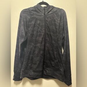 Black Camouflage Zip-Up Hoodie